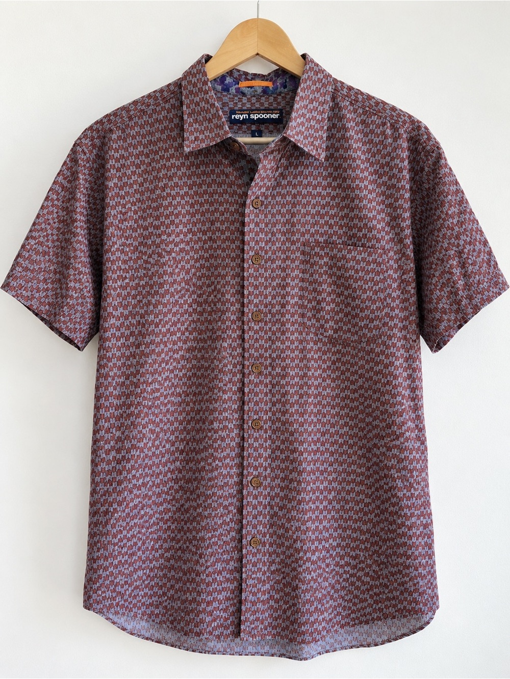 Reyn Spooner Men’s Short Sleeve Button Down Shirt Size Large 100% Cotton